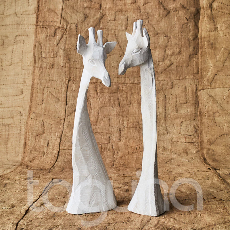 GIRAFFE HEAD (SWAZILAND) 40H WHITEWASH