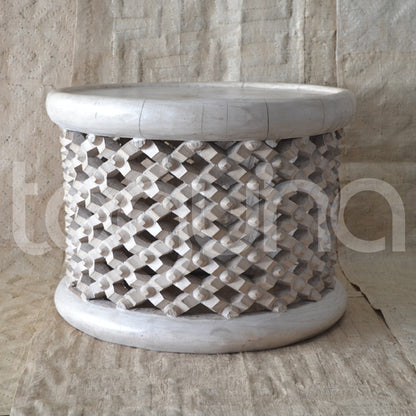 BAMILEKE STOOL/SIDE-TABLE (CAMEROON) 60D 43H NATURAL