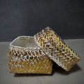 Woven Box (Indonesia) Small 14L 14W 11H White Wash - Decor Basket at Togu'na