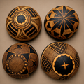 Fulani Calabash Niger Engraved Burnt - African Curio at Togu'na