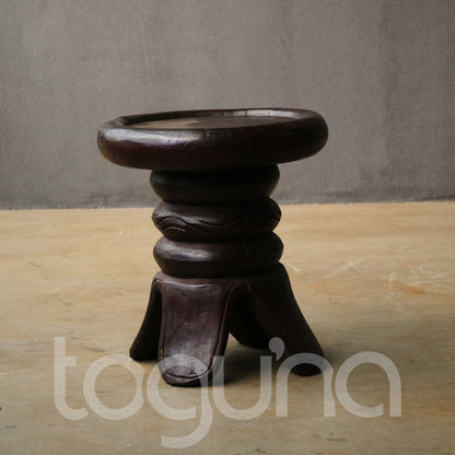 STOOL/SIDE-TABLE (CAMEROON) 40D 40H DARK
