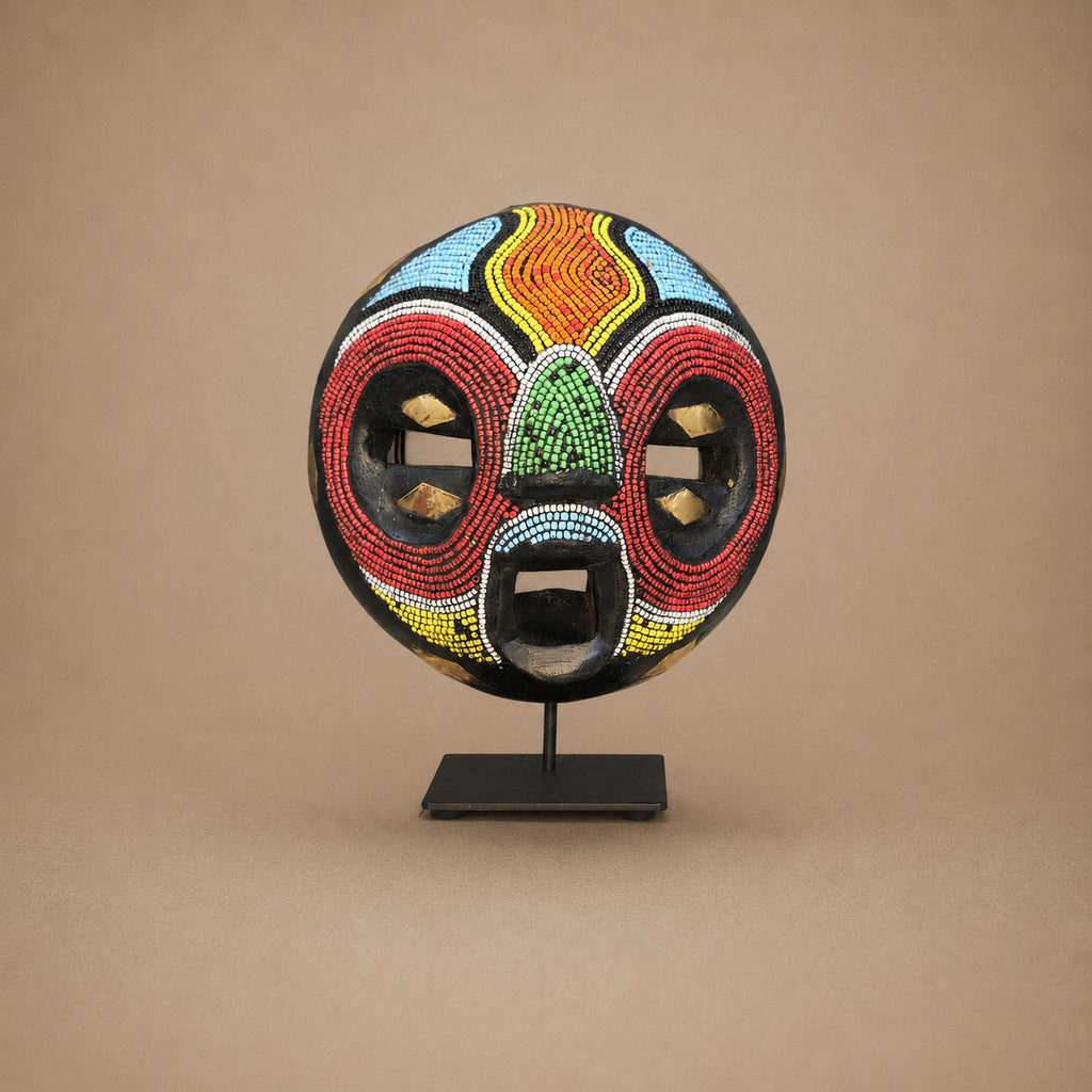 PASSPORT MASK (GHANA) BEADED 15H