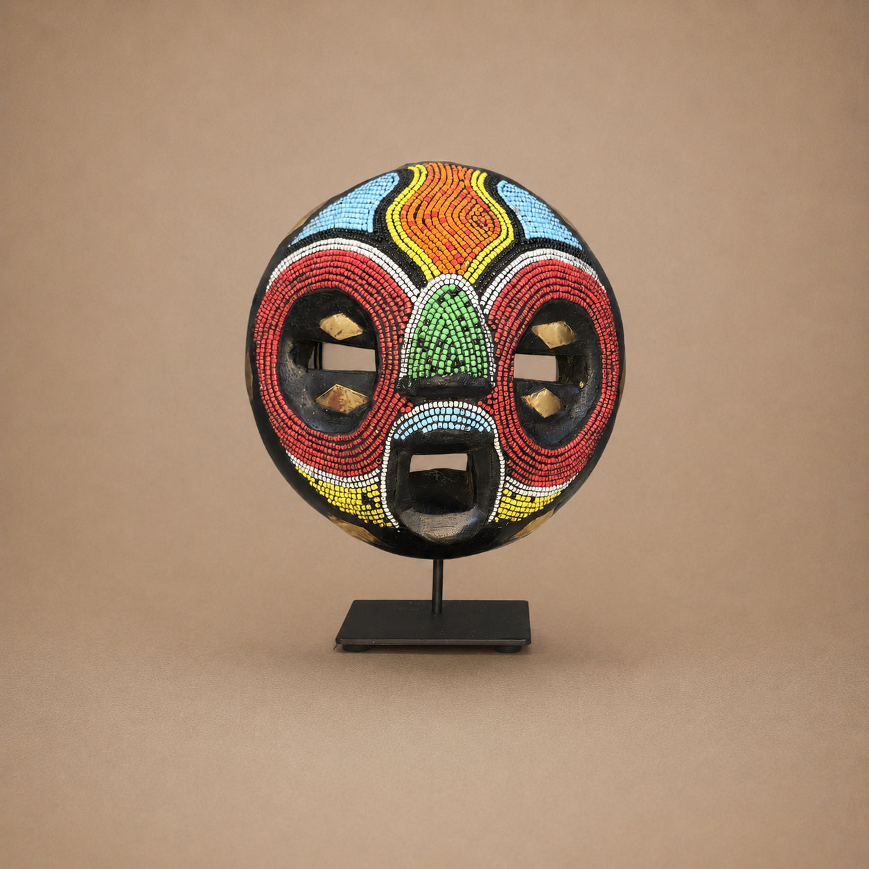 PASSPORT MASK (GHANA) BEADED 15H