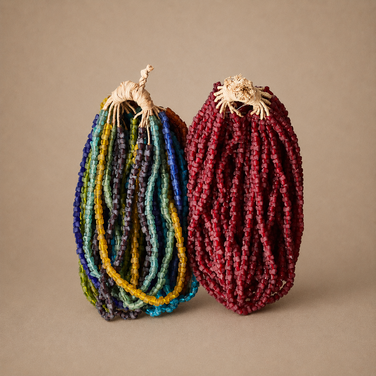 GLASS BEAD (GHANA) FLOWER PKT