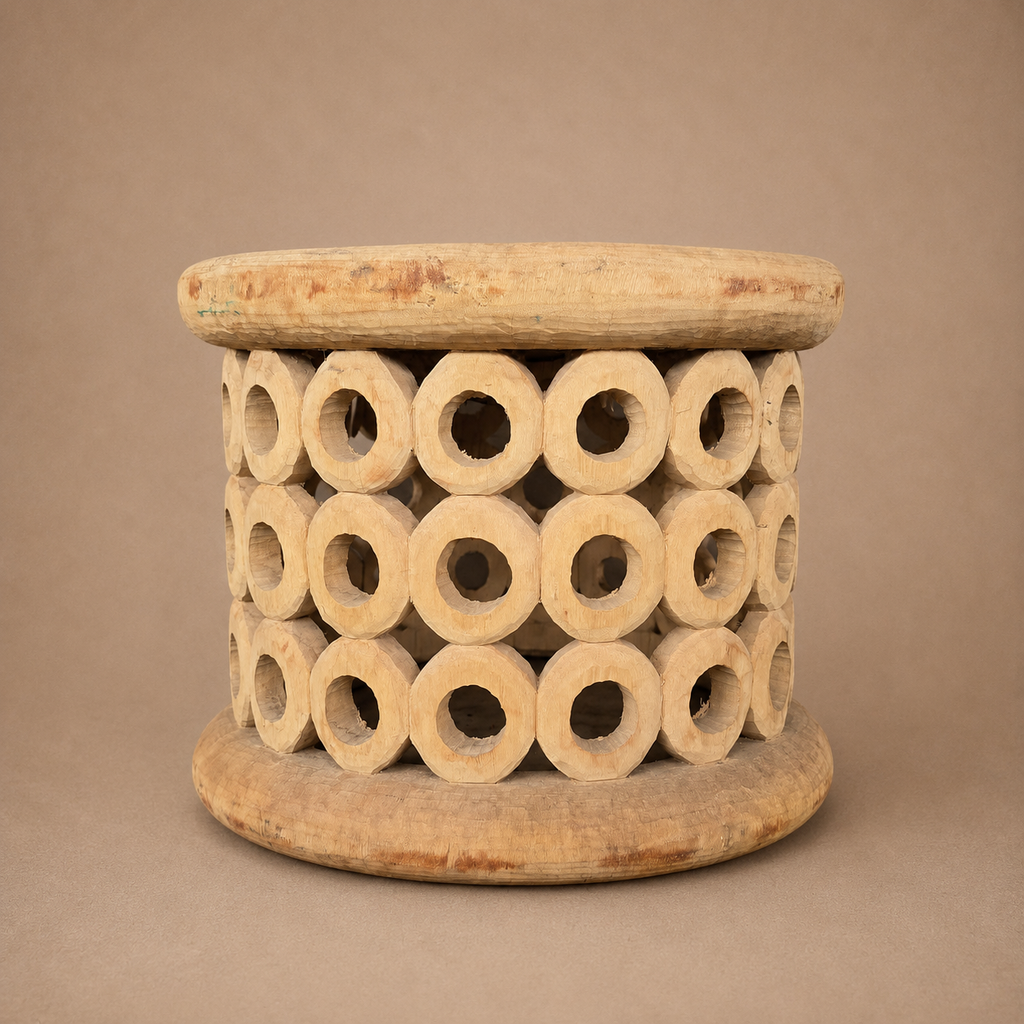 STOOL/SIDE-TABLE (CAMEROON) 60D 43H NATURAL