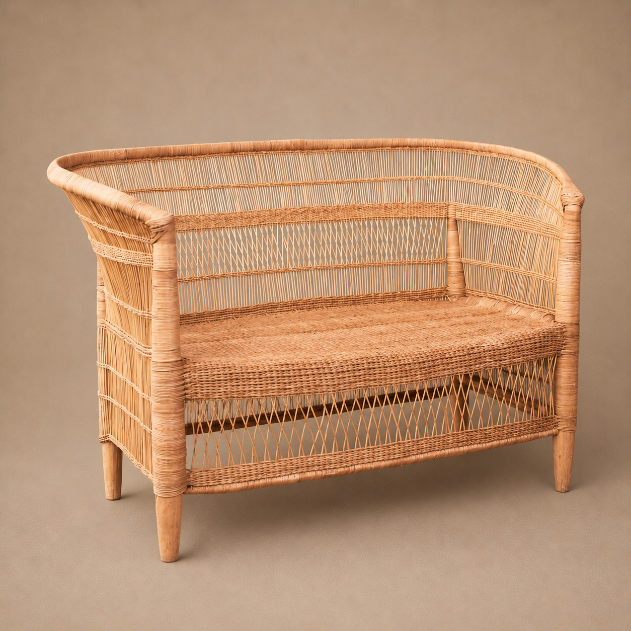 CHAIR LOVESEAT (MALAWI) 110L 59W 84H NAT