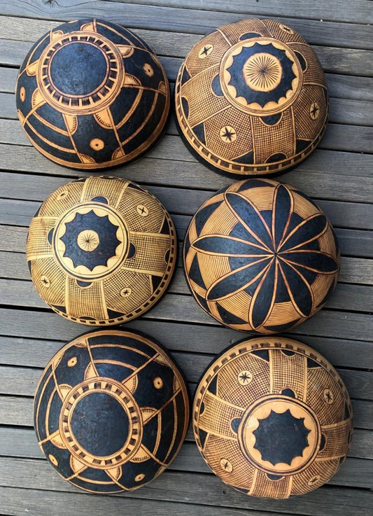 FULANI CALABASH (NIGER) ENGRAVED BURNT