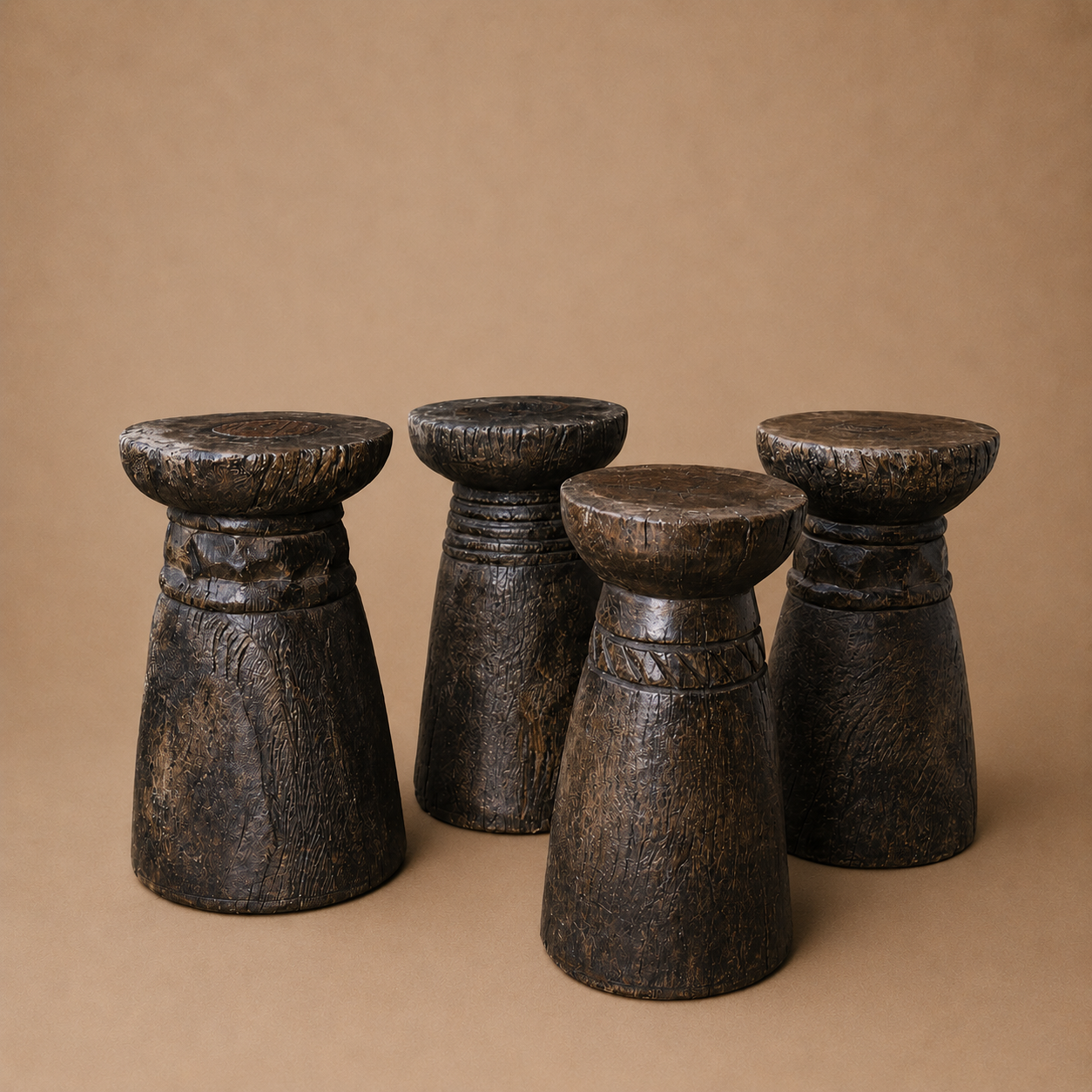 LOZI GRAIN MORTAR/SIDE-TABLE (ZAMBIA) 54H 30D NAT