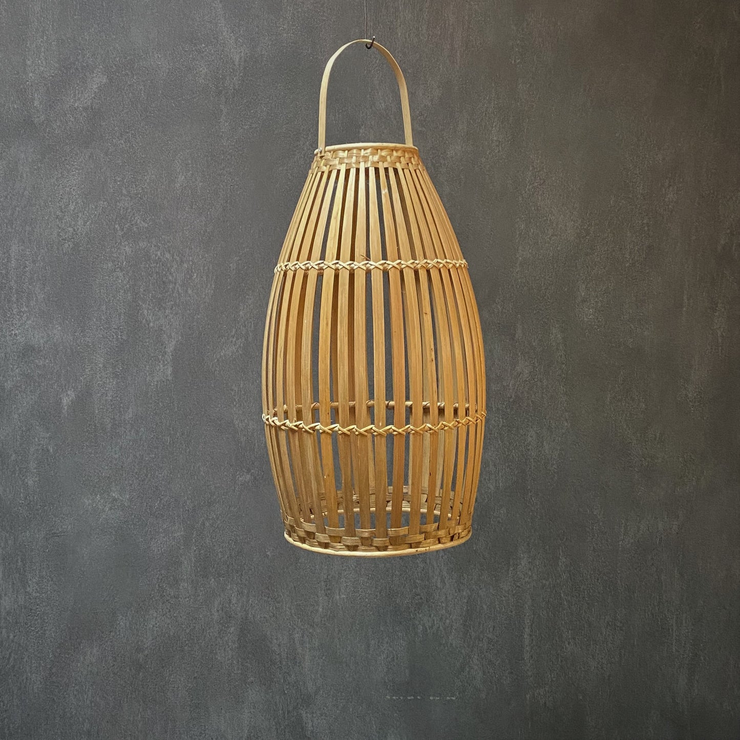BAMBOO LAMPSHADE (INDONESIA) LANTERN 35L 35W 50H WHTW