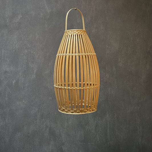 BAMBOO LAMPSHADE (INDONESIA) LANTERN 35L 35W 50H WHTW