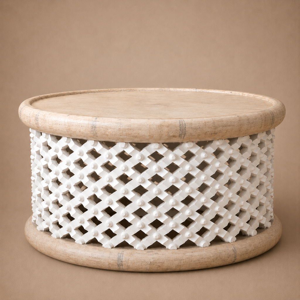 BAMILEKE STOOL/SIDE-TABLE (CAMEROON) 75D 43H CUSTOM