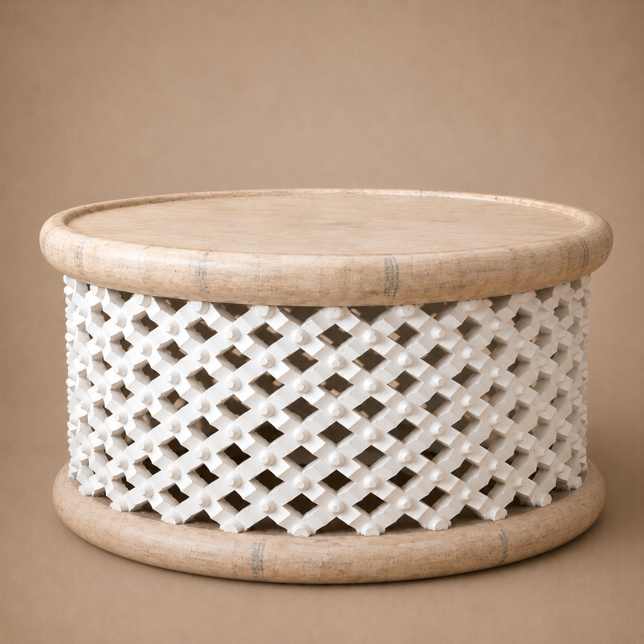 BAMILEKE STOOL/SIDE-TABLE (CAMEROON) 75D 43H CUSTOM