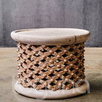BAMILEKE STOOL/SIDE-TABLE (CAMEROON) 60D 43H NATURAL