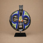 CEREMONIAL MASK (GHANA) BEADED 25H