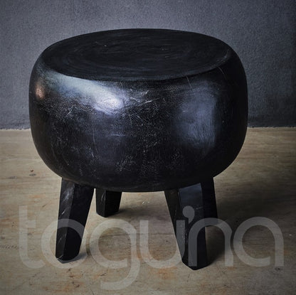 BALINESE SIDE-TABLE (INDONESIA) DONUT 48L 48W 50H BLK