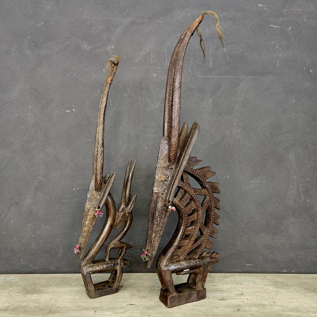 BAMBARA CHIWARA HEADDRESS (MALI) PAIR 100H