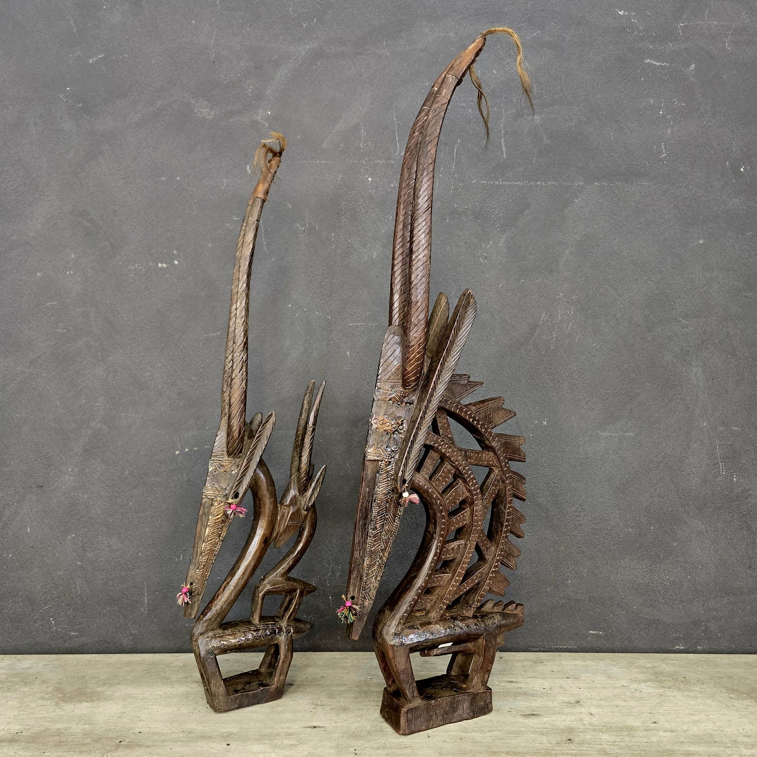 BAMBARA CHIWARA HEADDRESS (MALI) PAIR 100H