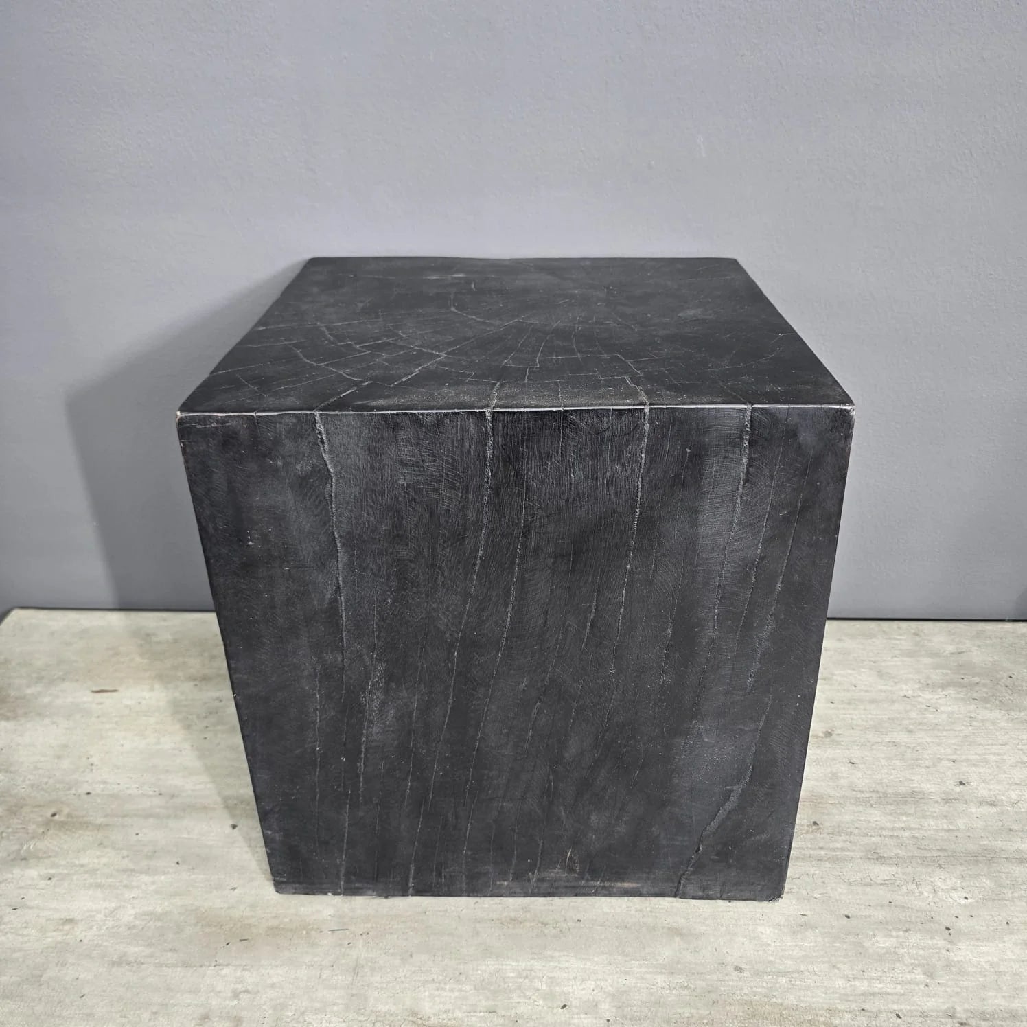BALINESE SIDE-TABLE (INDONESIA) CUBE 40L 40W 40H BLK