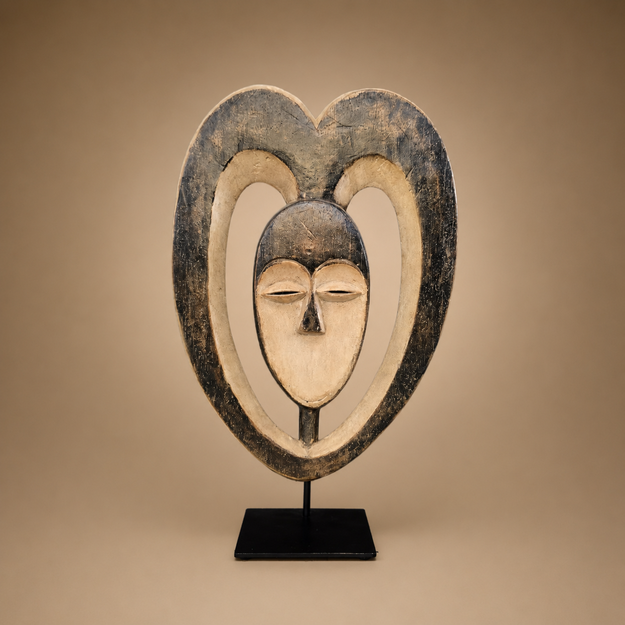 KWELE MASK (REPUBLIC OF CONGO) HEART 40H