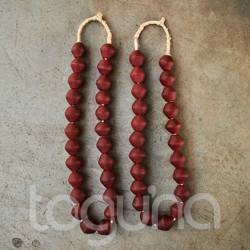 RECYCLED GLASS BEAD (GHANA) LRG BICONE