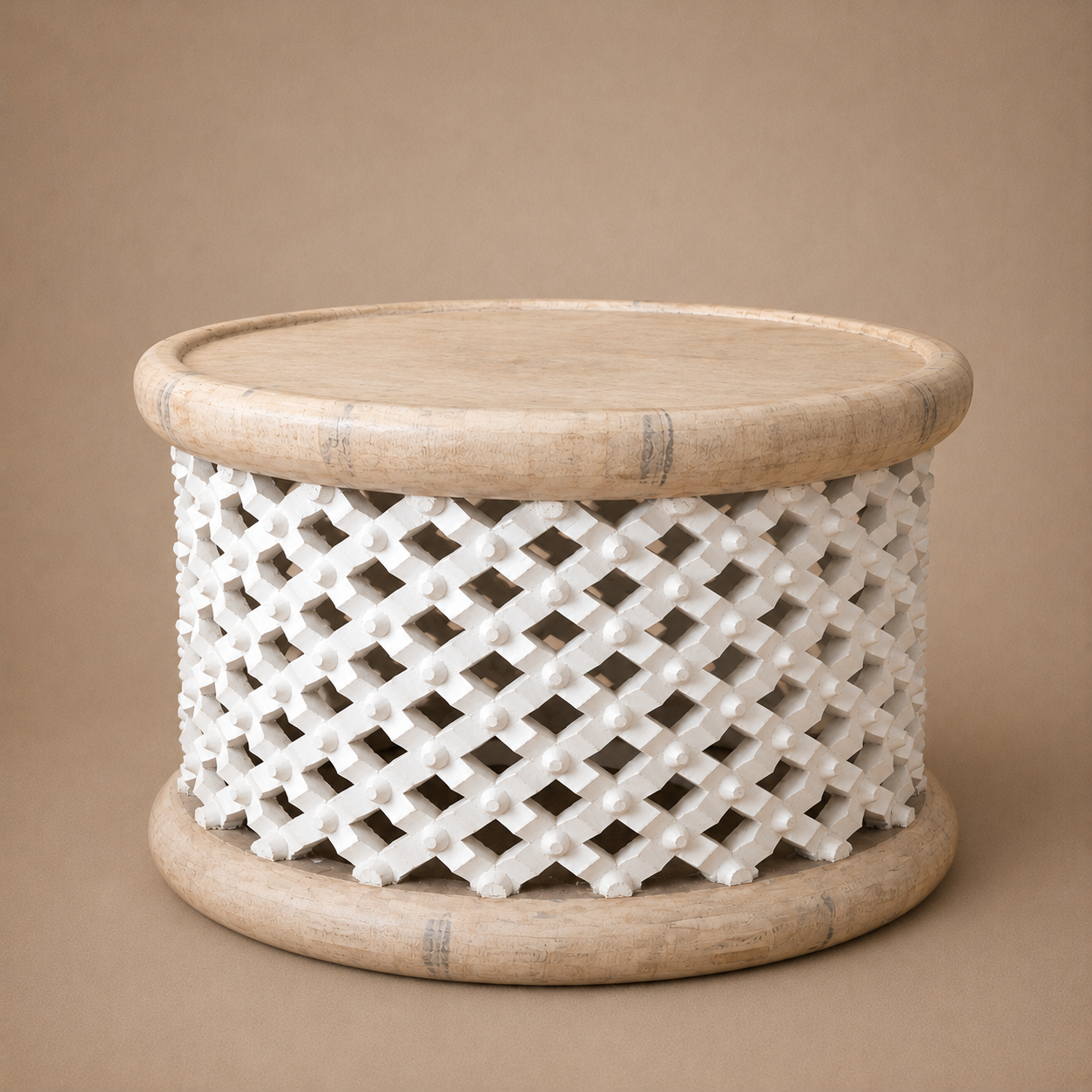 BAMILEKE STOOL/SIDE-TABLE (CAMEROON) 70D 43H CUSTOM