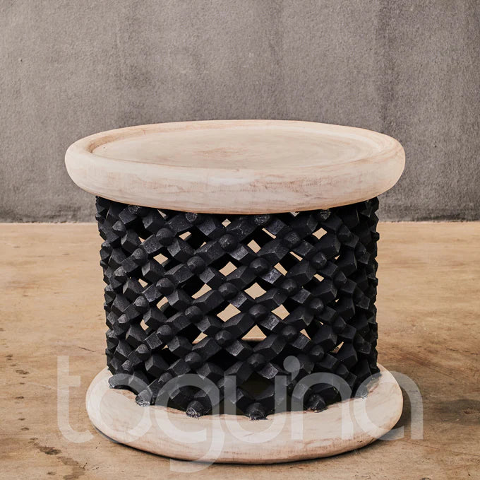 BAMILEKE STOOL/SIDE-TABLE (CAMEROON) 50D 43H CUSTOM
