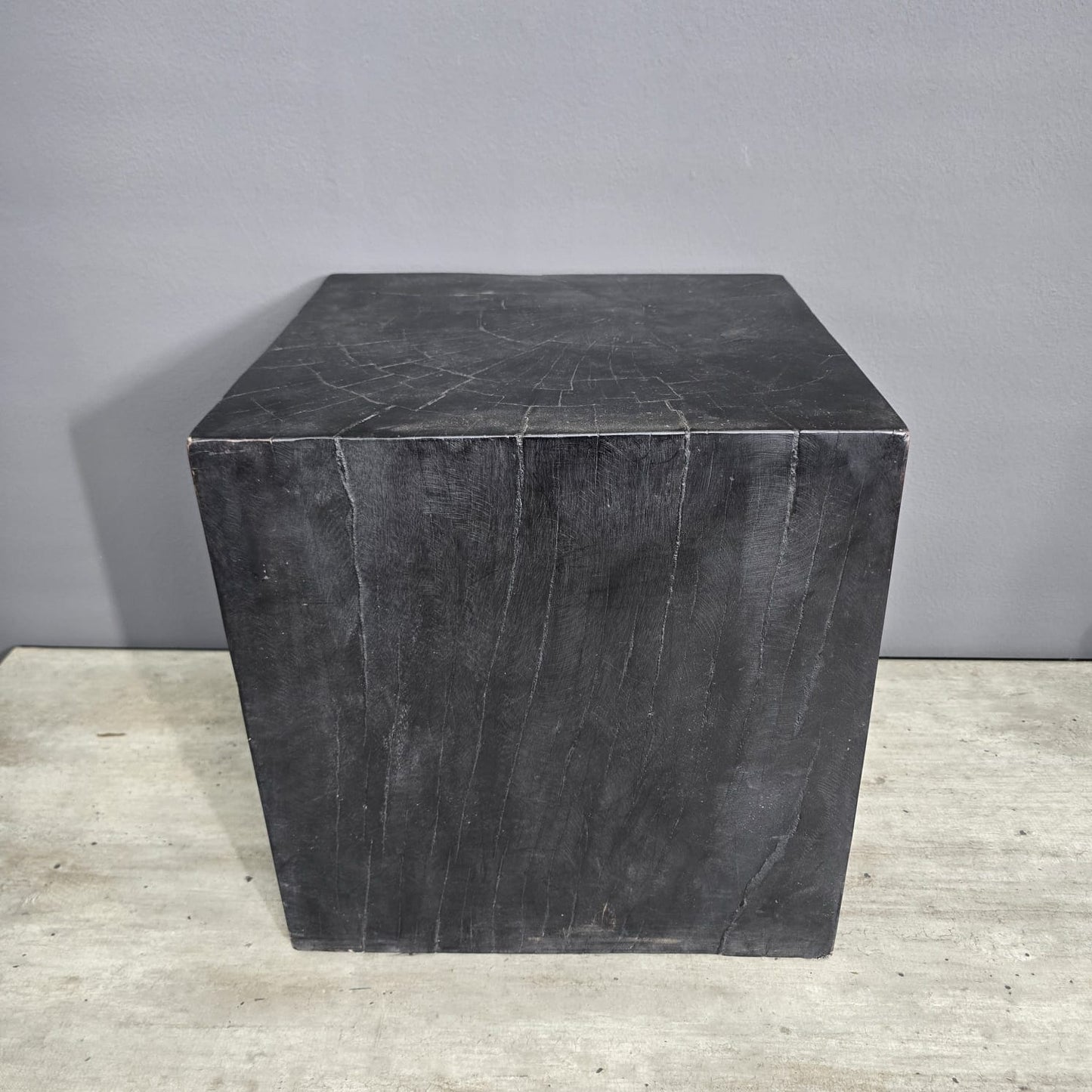 BALINESE SIDE-TABLE (INDONESIA) CUBE 40L 40W 40H BLK