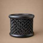 BAMILEKE STOOL/SIDE-TABLE (CAMEROON) 60D 43H DARK