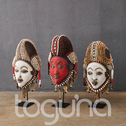PUNU MASK (CAMEROON/GABON) 32-38H BEADED