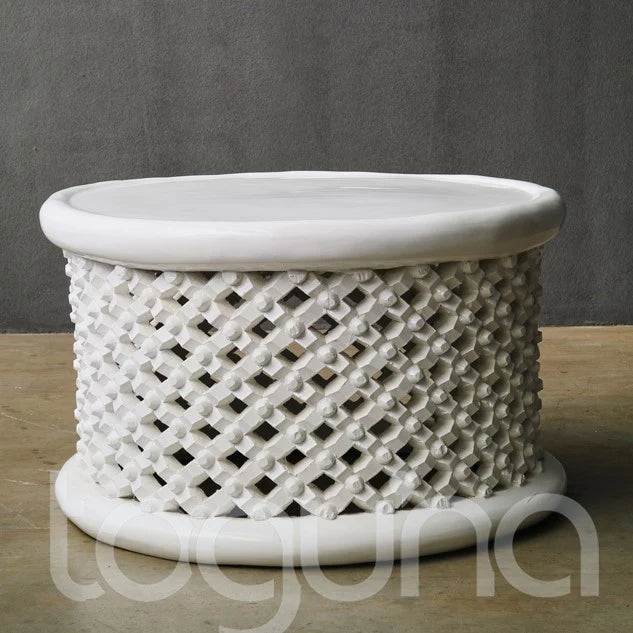 BAMILEKE STOOL/SIDE-TABLE (CAMEROON) 70D 43H CUSTOM