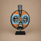 CEREMONIAL MASK (GHANA) BEADED 25H